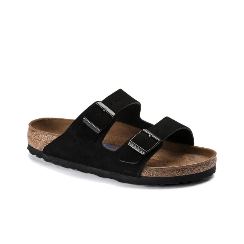 Birkenstock Arizona Soft Footbed Suede Leather 'Black'-2