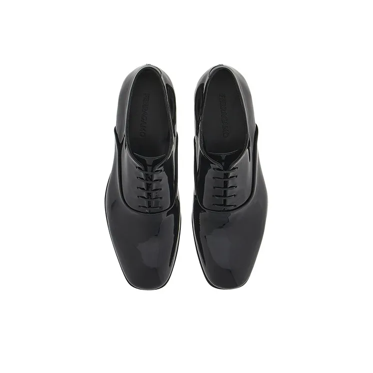 FERRAGAMO Patent-finish Oxford Shoes-3