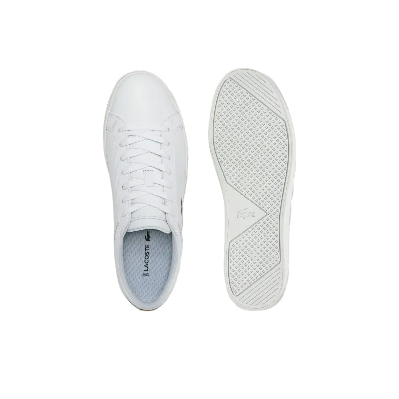 LACOSTE Low-Top Skateboard Shoes Men's White-4