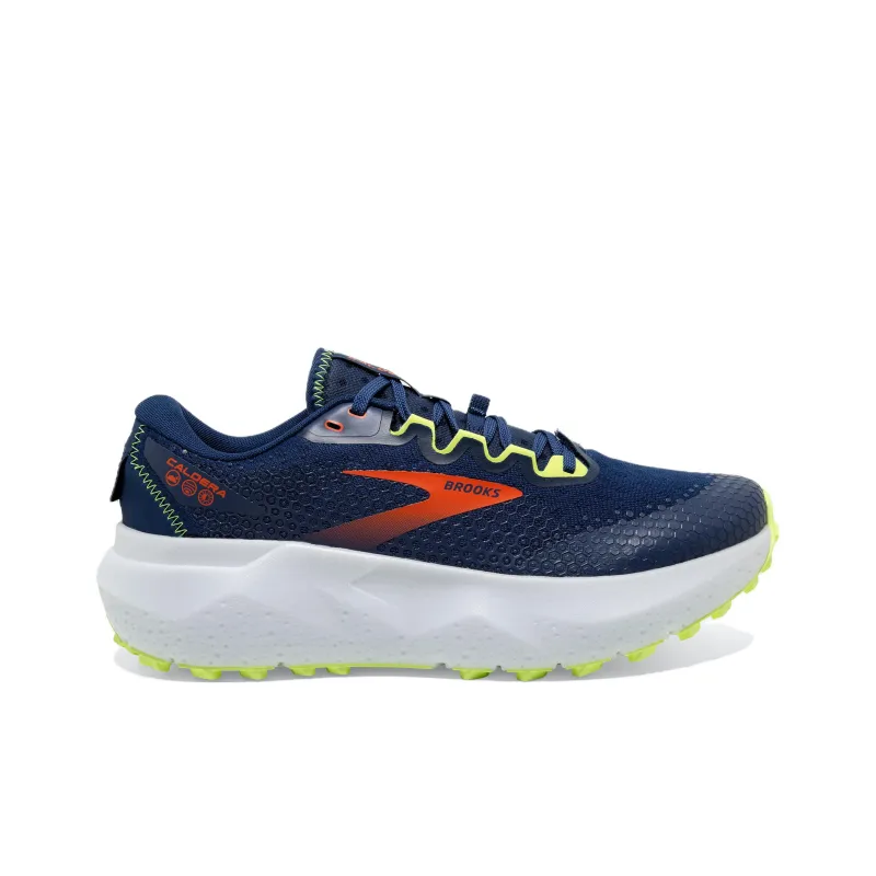 Brooks Caldera 6 Cushioning Lightweight Low Top Running Shoes Men's Blue White Orange-1
