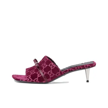 GUCCI Slide Slippers Women's Burgundy