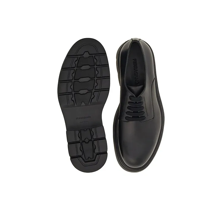 FERRAGAMO Lace-up Leather Derby Shoes-4
