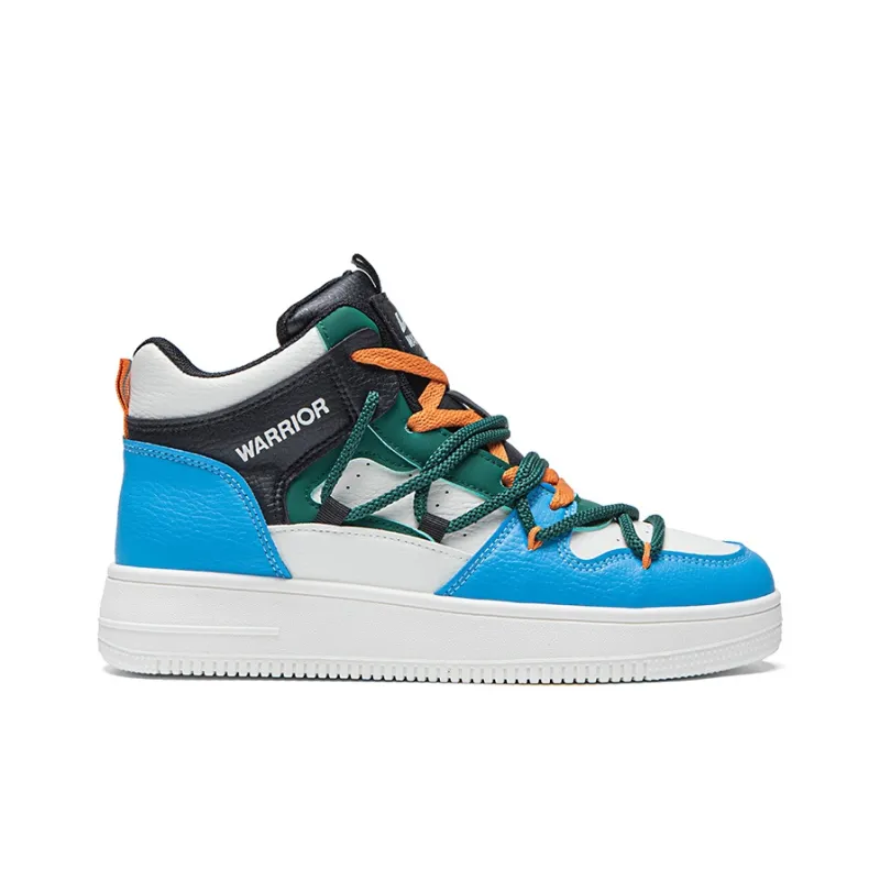 Warrior Wear resistant And Lightweight High Top Skateboard Shoes Men's Blue Orange-1