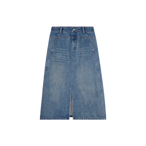 BASIC HOUSE Denim Long Skirts Women's Denim Blue