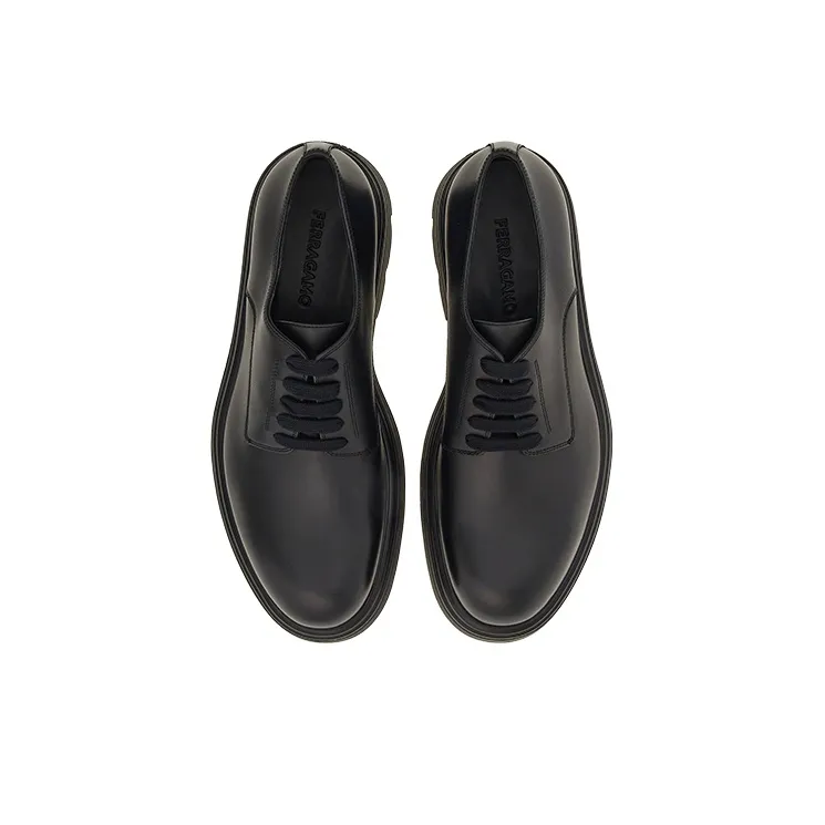 FERRAGAMO Lace-up Leather Derby Shoes-3