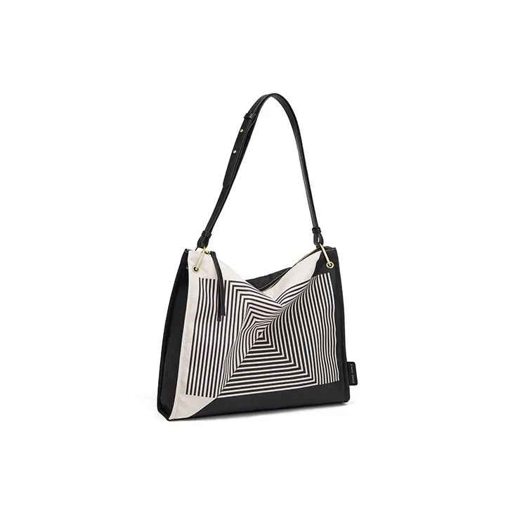 Simvay Clos Nylon Fabric Tote Bag, Shopping Bag, Shoulder Bag Large Size Women's Black-2