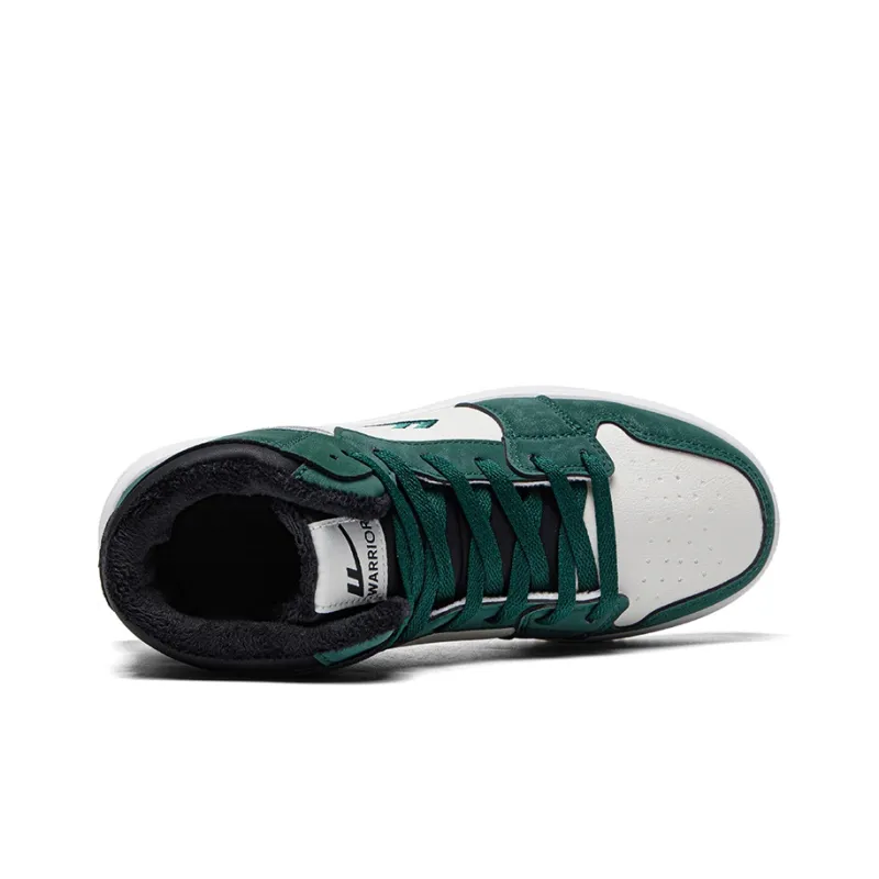 Warrior Fleece Lined Cotton Blend Warm High Top Skateboard Shoes Men's Black Green-2