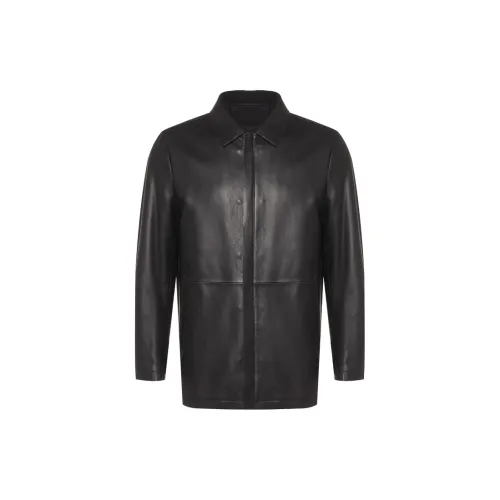 ANDREW MACKENZIE Leather Jackets Men Black