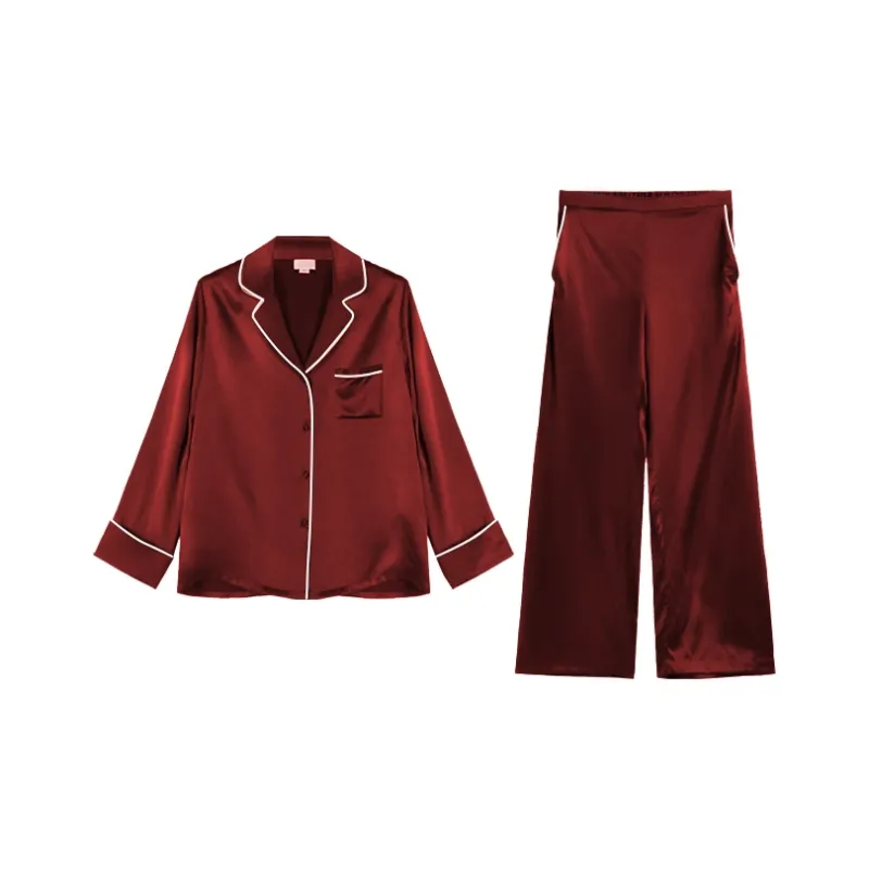 SILKISS Pajama Set Simple Mian Zhi Qi Women's-4