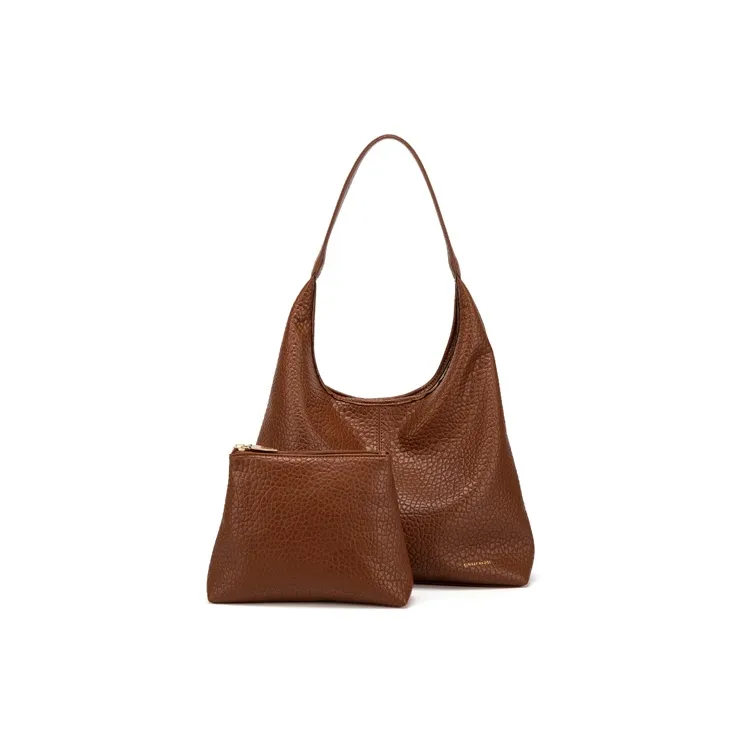 Simvay Clos PU One Shoulder Tote Tote Bag Shopping Bag Shoulder Bag Large Size Women's Ecru/Black/Coffee Brown-15