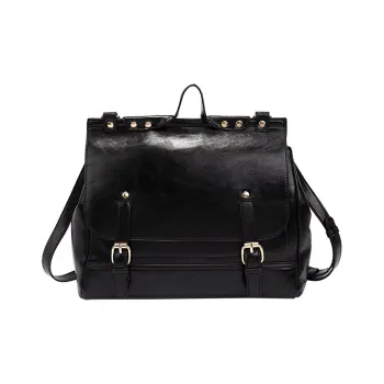 UNITE STAR PU Backpack Medium Size Women's Black/Brown