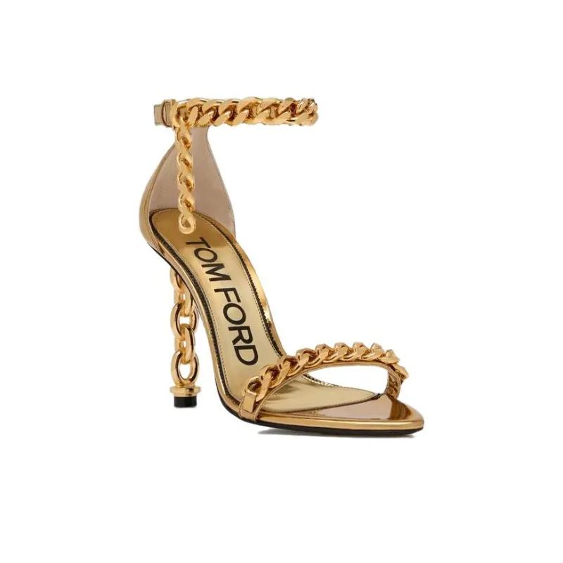 TOM FORD One Strap Sandals 10.5cm Women's Gold-2