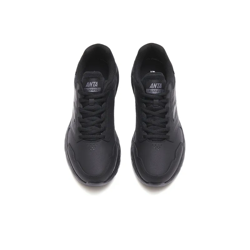 Anta Cushioning, Wear Resistant Low Top Casual Sprint Running Shoes Men's Black-2