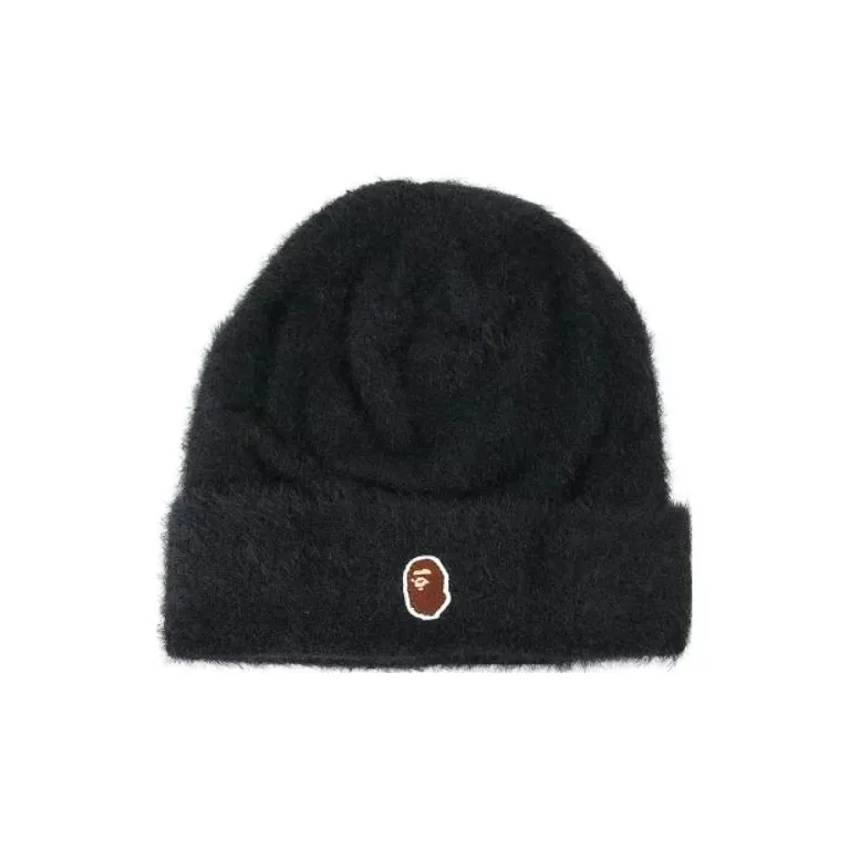 A BATHING APE Head One Point Shaggy Knit Cap-0