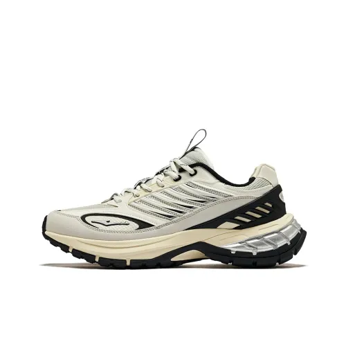 Erke Hongyu Running Shoes Men Low-Top Microcrystalline White Jet Black