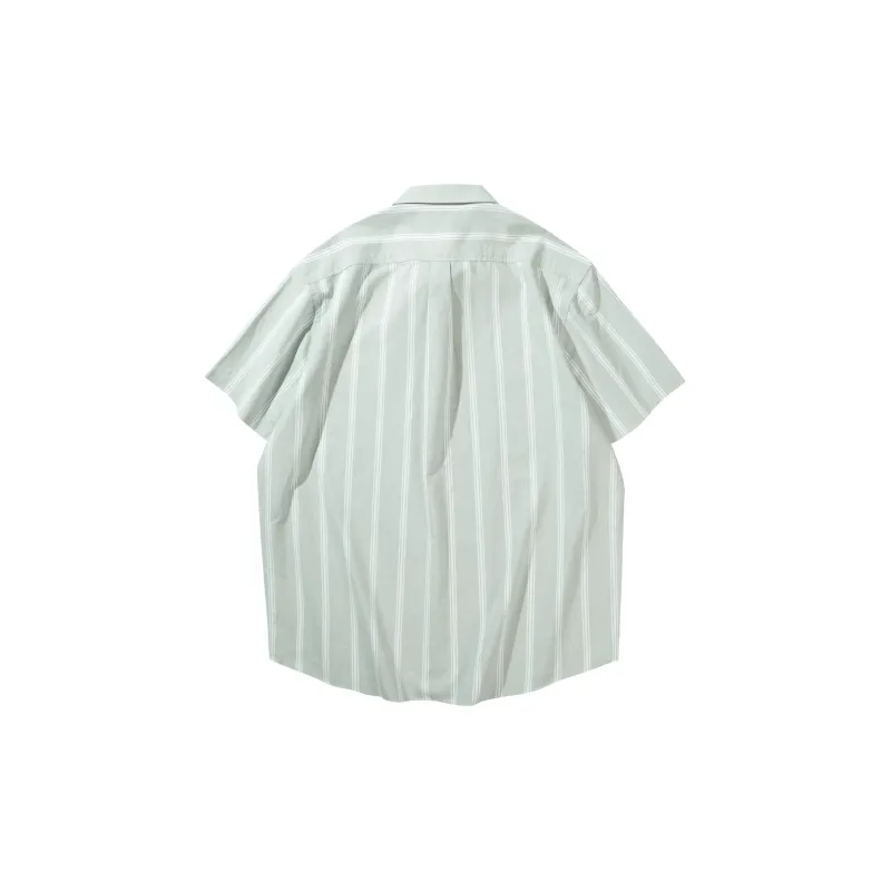 HLA Shirts Men Oxford Green Gray Stripes 09-1
