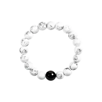 Seven Little Craftsmen White Turquoise Jade Bracelets Women's Obsidian