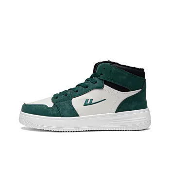 Warrior Fleece Lined Cotton Blend Warm High Top Skateboard Shoes Men's Black Green