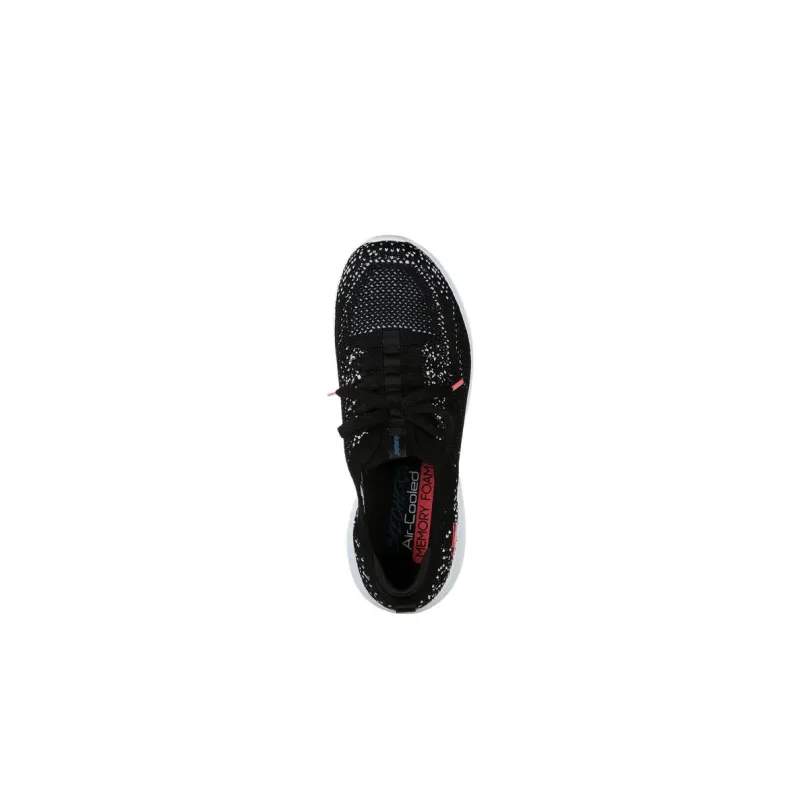 Skechers Ultra Flex 1.0 Cushioning, Wear Resistant Low Top Casual Shoes Women's Black White-3