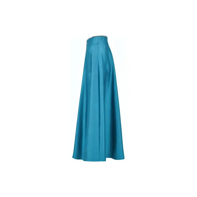 RARE Casual Long Skirts Women's Blue-1
