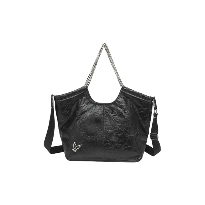 NOMK Cow Leather Tote Bag Shopping Bag Shoulder Bag Handbag Crossbody Bag Women's Black/Coffee/Khaki-1