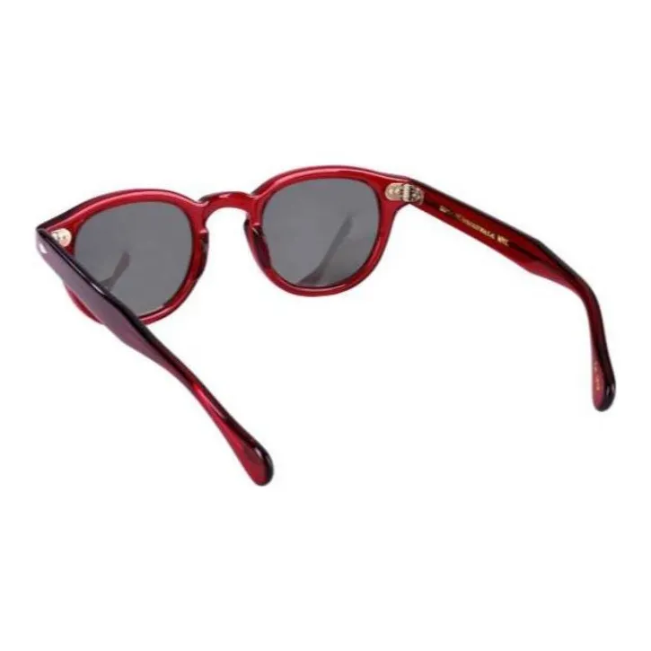 MOSCOT Acetate Irregular Shape Sunglasses Women's Red-3