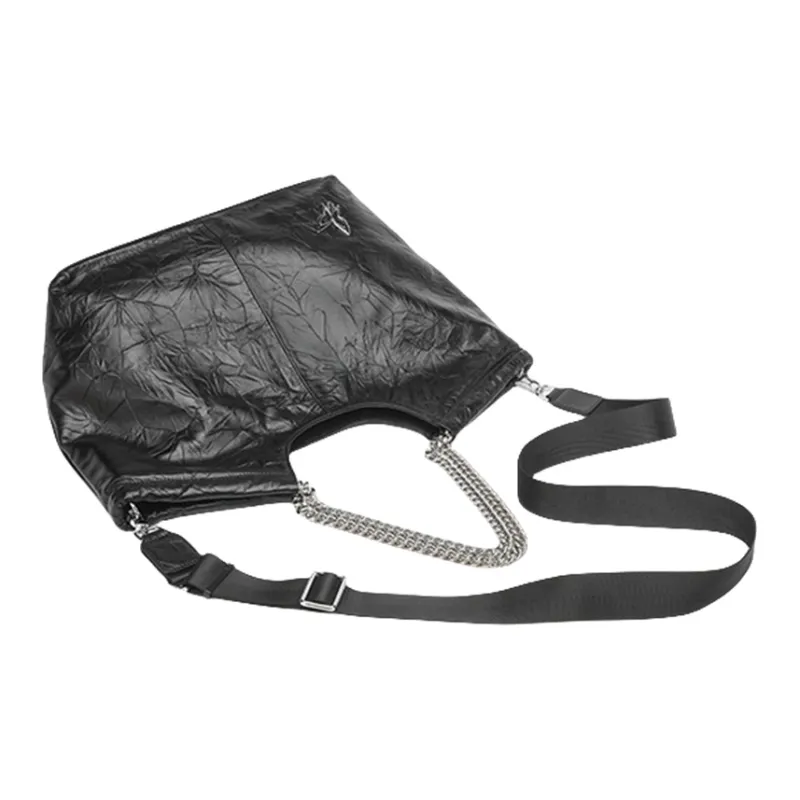 NOMK Cow Leather Tote Bag Shopping Bag Shoulder Bag Handbag Crossbody Bag Women's Black/Coffee/Khaki-3