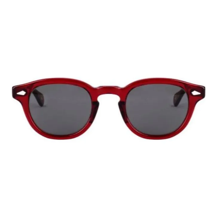 MOSCOT Acetate Irregular Shape Sunglasses Women's Red-1