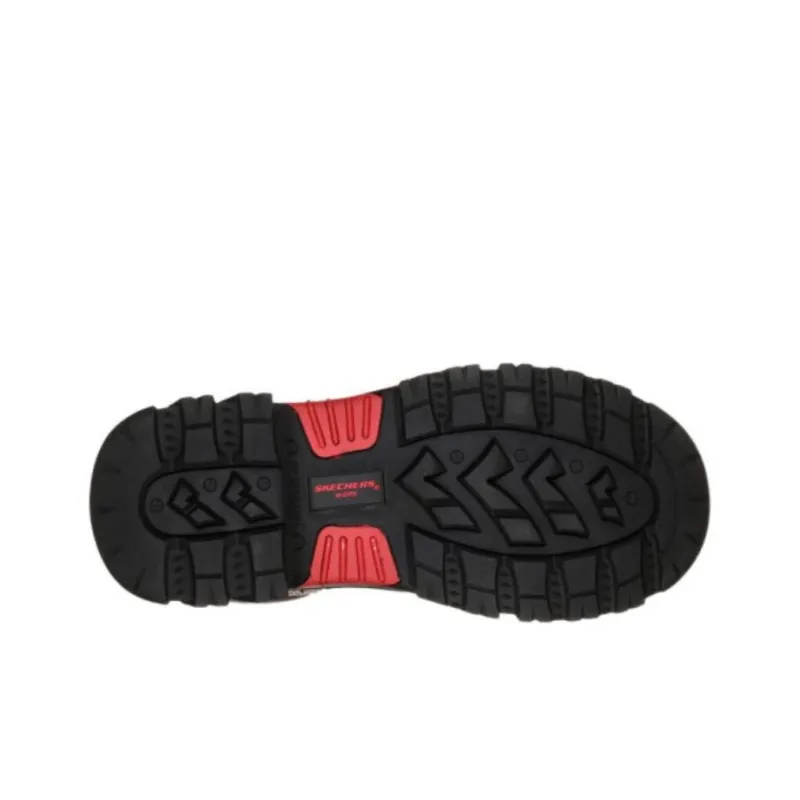 Skechers Work Relaxed Fit：Burgin Cushioning Wear-Resistant High-Top Outdoor Shoes Men's Brown Black-4