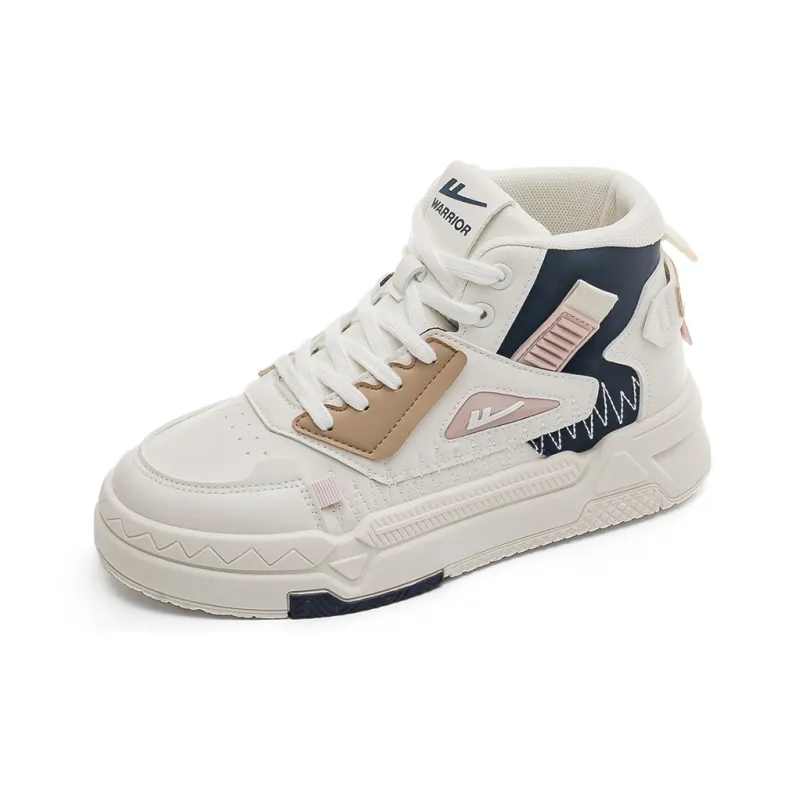 Warrior Wing Series Slip Resistant Water Resistant High Top Skateboard Shoes Men's Beige Blue Pink-1