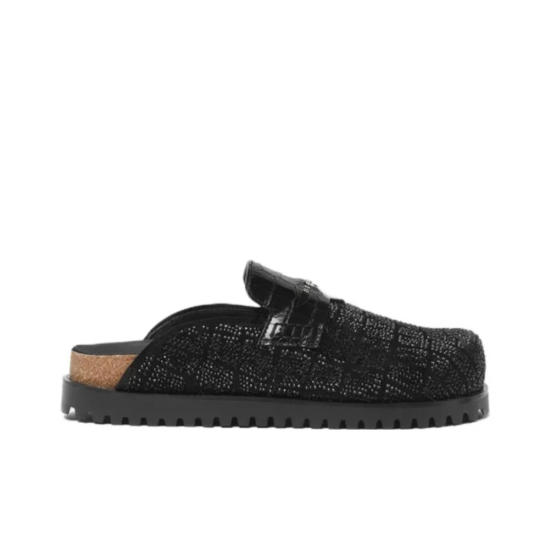 VERSACE Crocodile-effect Crystal Mules-1