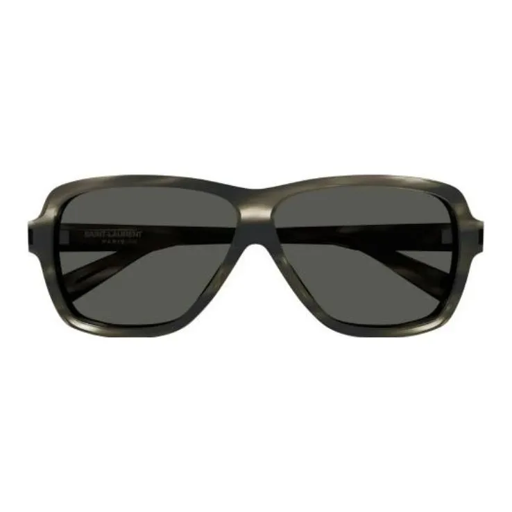 SAINT LAURENT Acetate Irregular Shape Sunglasses Men's Black-1