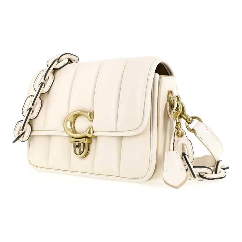 COACH Studio Nappa Leather Shoulder Bag, Crossbody Bag Medium Size Women's Chalk White-2