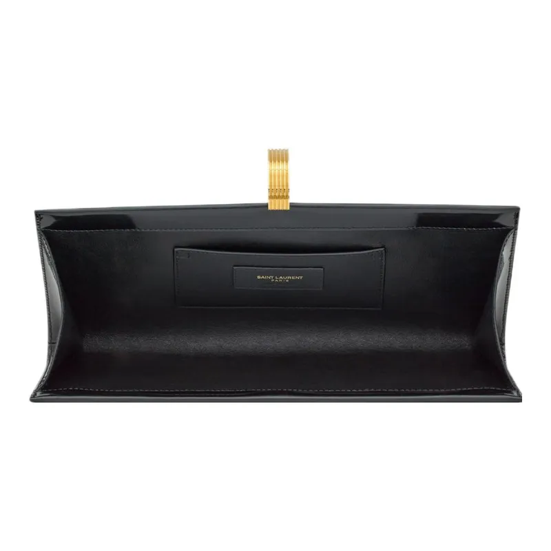 SAINT LAURENT Cow Leather Clutch Regular Women's Black-3