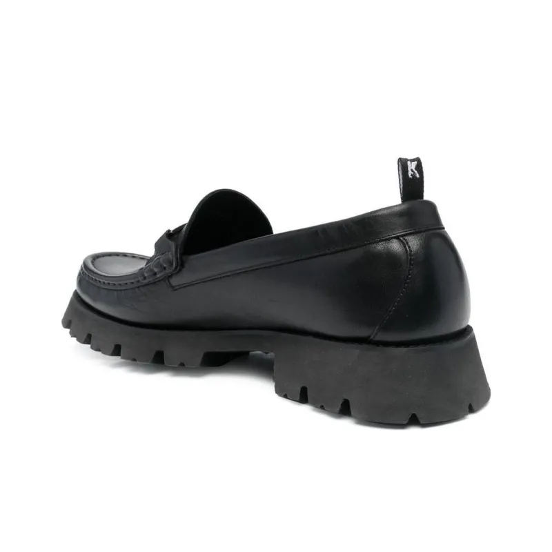 KARL LAGERFELD Lug Klasp Loafers 3.5cm Men's Black-3