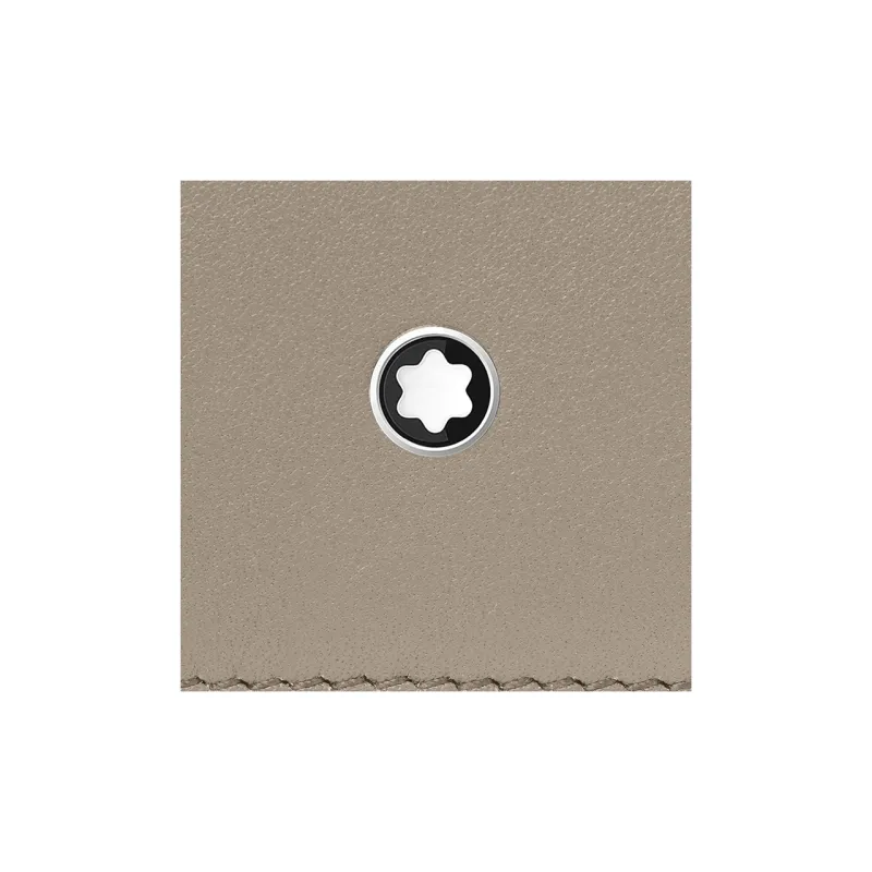 MONTBLANC Soft Leather Series Cow Leather Card Holder Wallet Mini Men's Gray Gray-3