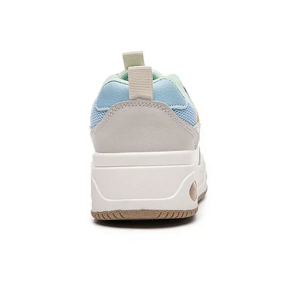 Warrior Preppy Style White Sneakers Wear resistant And Lightweight Low Top Skateboard Shoes Women's Beige Brown Blue-3