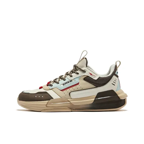 Erke Low Top Running Shoes Men's Cola Brown