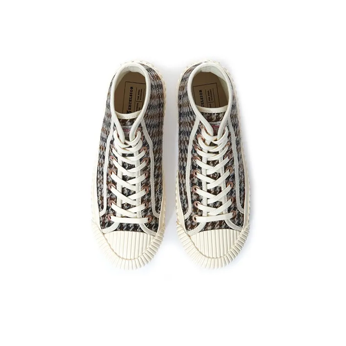 Excelsior Canvas Shoes Unisex High Top Brown/White-3