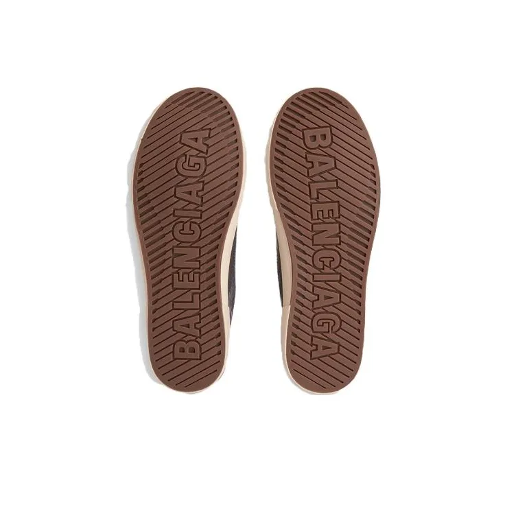Balenciaga Paris High Top Sneakers 'Brown Leather And White Rubber'-6
