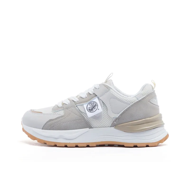 Warrior Sports Casual Wear resistant And Lightweight Low Top Chunky Sneakers Women's Beige Khaki-0