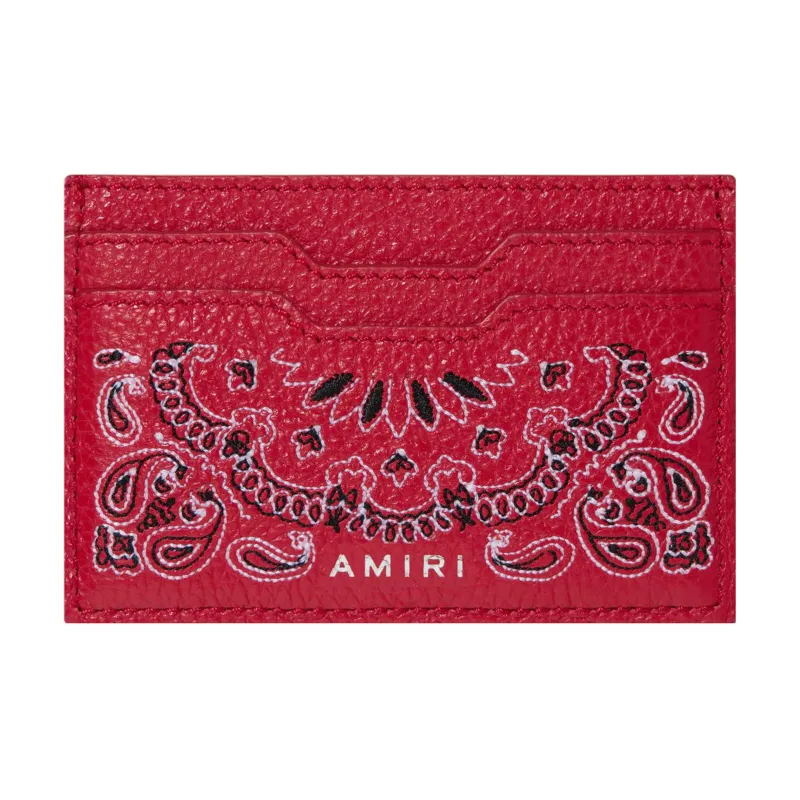 AMIRI Leather Card Clip Card Holder Regular Women's Red-0