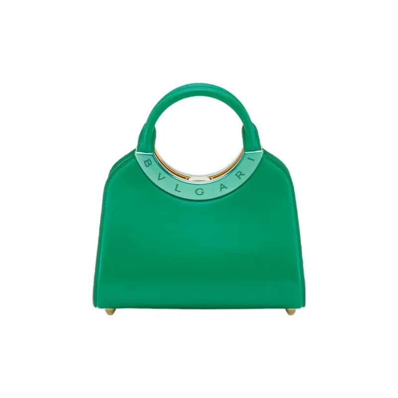 BVLGARI Roma Amor Series Calfskin Shoulder Bag Crossbody Bag Handbag Small Size Women's Green-0