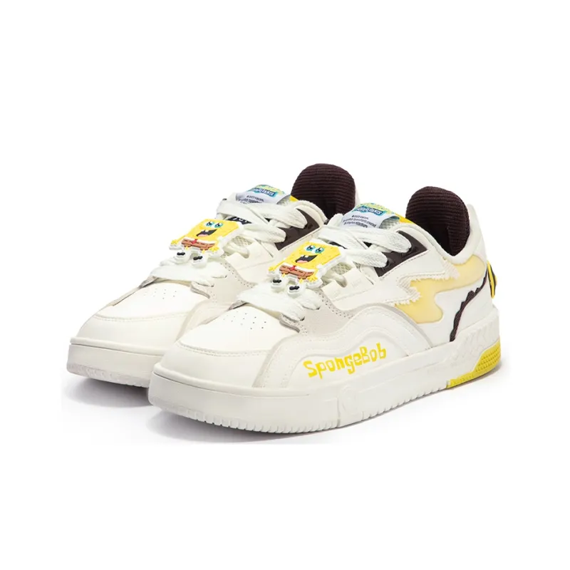 361° X SpongeBob SquarePants Co branded Series Skateboard Shoes Men Low Top Feather White/Acid Yellow-2