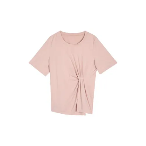 Big-faced T-Shirts Women's Peach Blossom Pink