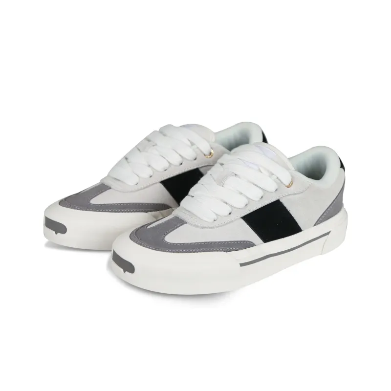 Ollieskate Skateboard Shoes Unisex Low Top Black White Gray-3