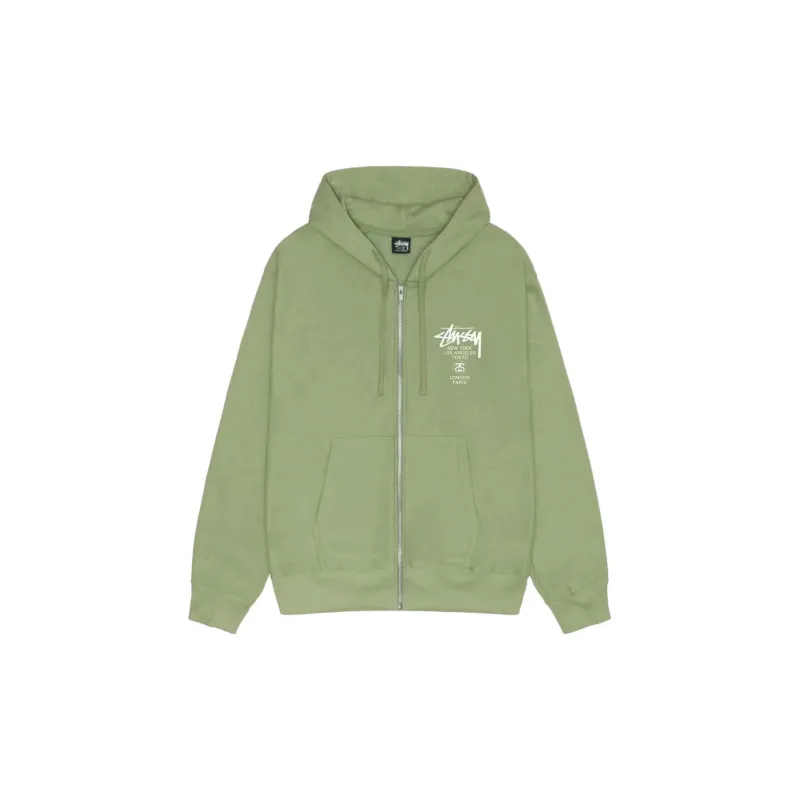 Stussy World Tour Zip Hoodie Navy-1