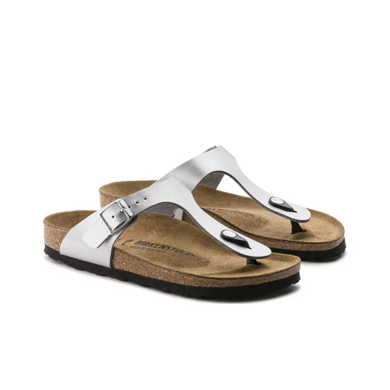 Birkenstock Gizeh Slip Resistant Flip Flops Women's Silver Regular-2