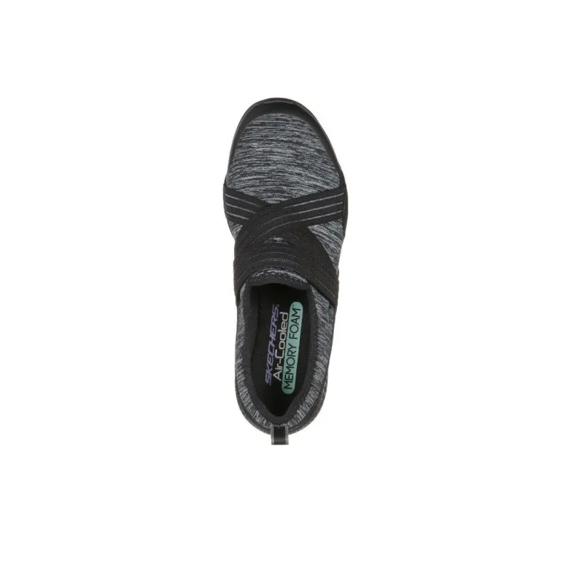 Skechers Lolow - Too Quickly Cushioning Wear-Resistant Low-Top Casual Shoes Women's Black Gray-3