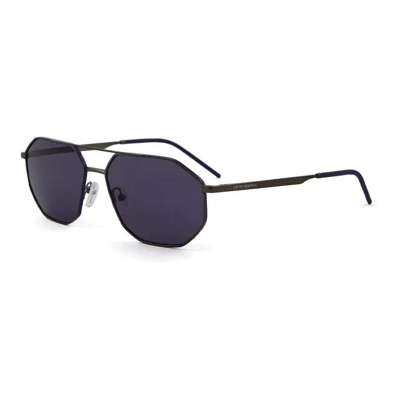 EMPORIO ARMANI Metal Metal Fiber Aviator Sunglasses Men's Black-0